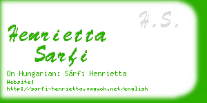 henrietta sarfi business card